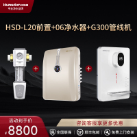 汉斯顿净水器家用0阻垢剂厨下RO反渗透直饮净水器06餐边柜壁挂式管线机Y30万象前置过滤L20全屋净水器套装