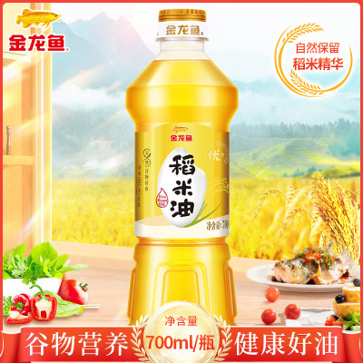 金龙鱼优+稻米油700ml/瓶 谷维素米糠油米康植物油食用油小瓶