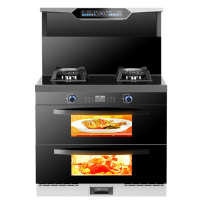 美娇好太太新款900MM集成灶 烟灶蒸烤一体小尺寸 变频语音烟机一体灶自动清洗 天然气(底部配:上烤下蒸 上门安装)