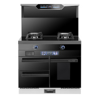 美娇好太太新款1000MM集成灶 烟灶消蒸烤一体小尺寸 变频语音烟机一体灶自动清洗 天然气(底部配:左消右蒸烤 上门安装