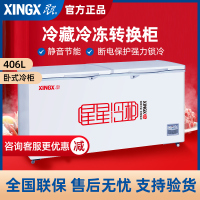 星星(XINGX) 406升冰柜 冷柜 卧式大容量保鲜柜商用冷藏冷冻转换单温冰柜 深冷速冻(白色)BD/BC-406E