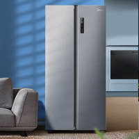 美的(Midea)470L对开门智能冰箱一级能效双变频风冷无霜铂金净味抑菌大容量纤薄嵌入式BCD-470WKPZM(E