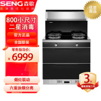 森歌(SENG) M3集成灶一体式环保灶 侧吸式抽油烟燃气灶具一级能效家用二星消毒柜 钢化玻璃 小尺寸集成灶 液化气