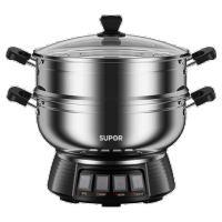 苏泊尔(SUPOR)不锈钢电蒸锅多功能电煮锅 多用途锅 蒸包子电热锅 炖蒸煮一体锅 电火锅 11L ZN32YK11