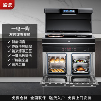 欧诚Q8一电一陶集成灶左烤炸+右蒸箱 大吸力抽油烟机智能彩屏纯电电陶炉电磁炉 双内胆集成灶家用一体灶