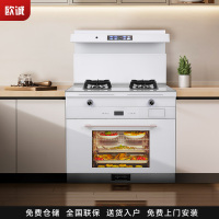 欧诚R6白色集成灶蒸烤保洁一体 双气燃气灶大容量蒸箱烤箱保洁柜一体式集成灶家用一体灶油烟机燃气灶