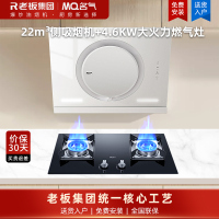 名气白色抽油烟机A3583-Q侧吸小尺寸22m³360°环形拢烟磁吸导风板易清洁 +4.6KW燃气灶A6312B