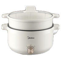 美的(Midea)电煮锅 电火锅 泡面锅 宿舍小火锅 蒸煮一体电蒸锅 多功能锅 MC-HGE2511[配带蒸笼]3L