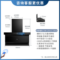 海尔(Haier)吸油烟机顶侧三吸27m³暴风擎吸挥手智控手机APP双智控高频自清洗1000Pa变频强压 EC729UD