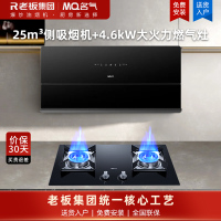 名气[小黑巧]抽油烟机超薄侧吸变频25m³ 1000Pa变频静压挥手感应 柔光大灯X7+4.6KW灶具