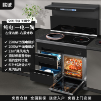 欧诚90A一电一陶纯电集成灶左保洁柜+右蒸烤炸 电磁炉电陶炉智能厨房家用一体灶嵌入式蒸烤箱抽油烟机燃气灶套装