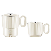 苏泊尔(SUPOR)便携式烧水壶电水壶折叠0.8L 旅行出差家用养生冲奶电热水壶学生304不锈钢泡面杯 SW-08J01