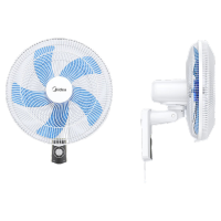 美的(Midea)壁扇16寸壁挂电风扇轻声宿舍摇头商用挂墙风扇食堂大风力工业壁扇摇头牛角扇 FWA40UA