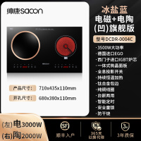 帅康 (sacon) 3500W大功率家用电磁灶电磁炉 台嵌两用双头灶凹面双灶 0004C左凹电磁3kw/右平电陶2kw