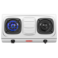 老板名气(MQ)燃气灶天然气台式双灶家用 5.2KW大火力猛火灶节能 厨房煤气灶具 不锈钢灶台易清洁 JZT-6010G