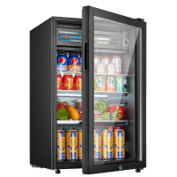 新飞冰吧冷藏柜 欧式恒温红酒柜酒店家用小型冰吧单门办公室保鲜展示茶叶饮料柜90升JC-90DC