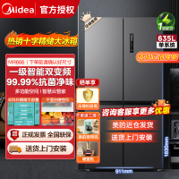 美的(Midea) 635L 一级能效双变频十字双开门 智能冷藏冷冻电冰箱风冷无霜MR-666WSPZE