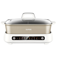 苏泊尔(SUPOR)分区控温电火锅 鸳鸯锅多功能家用火锅专用锅 分体电煮锅涮肉锅6L速沸电子智能火锅锅H60FC883Y