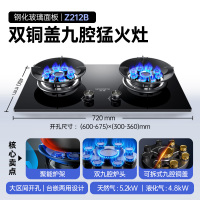 创维(Skyworth)燃气灶双灶具Z212B 双九腔定时5.2KW聚能猛火爆炒 台式/嵌入式两用炉具 家用天然气