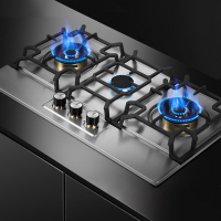 英丰三眼燃气灶嵌入式天然气液化煤气台式猛火三头灶具家用 C02 750不锈钢+三眼猛火灶+一级能效