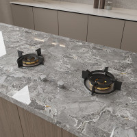 英丰燃气灶 煤气灶家用天然气 欧式大火力全嵌入式岩板灶具 二眼隐形岩板灶(圆形炉架)