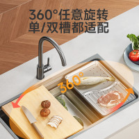 惠达HUIDA厨房水龙头VT5 VT5S 防溅水家用不锈钢洗菜池水槽冷热万向旋转龙头