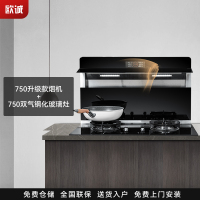 欧诚自动翻盖分体式集成灶 智能语音 侧吸下排式抽油烟机灶具 嵌入式燃气灶智能集成环保灶具套装