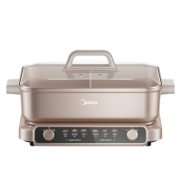 美的(Midea)火锅专用锅 电火锅 鸳鸯锅 5分钟分区速沸8L分体式0氟钛陶多功能锅电煮锅火锅锅HGS352866