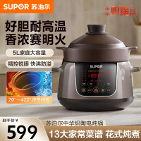 苏泊尔(SUPOR)电炖锅电炖盅5L 大容量中华炽陶瓷内胆炖汤锅煲汤锅 煮粥锅 精控快速电炖锅电炖锅TG50YC705