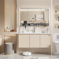 正泰CHNT浴室柜G602 陶瓷一体盆卫生间卫浴镜柜置物架智能镜柜收纳盒洗漱台丨E0实木板(不含安装)