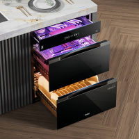 海尔(Haier)消毒柜嵌入式150L三门四层大容量AI灭菌舱光波巴氏灭菌系统全新棱镜内胆设计母婴消杀模式EB150