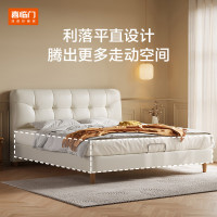 喜临门 - 绵绵 真皮双人床主卧奶油风极简家具实木脚排骨架床 绵绵[床架]
