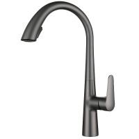 汉德斯科厨房拉伸伸缩水龙头304不锈钢铜主体可抽拉式可旋转冷热菜盆水槽水龙头大弯双控出水单孔单把陶瓷盆阀芯