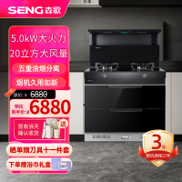 [新品小尺寸]森歌(SENG) 集成灶 M3S集成消毒柜一体烟机侧吸燃气灶消毒柜厨房套装二星级消毒柜 钢化玻璃 液化气
