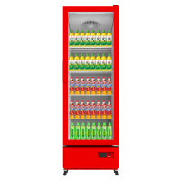 美的(Midea)439升展示柜冷藏保鲜柜饮料柜单门大容量风冷无霜商用立式啤酒柜便利店一级能效ML-468WDGE红色