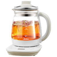 美的(Midea)家用养生壶 1.5L全自动玻璃烧水壶 多段保温电热水壶 一体恒温煮茶壶 智能预约MK-YS15P202