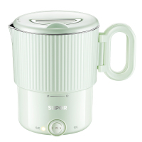 苏泊尔(SUPOR)携式烧水壶电水壶折叠不锈钢 0.8L烧水杯旅行出差养生冲奶电热水壶泡面杯SW-08T02B