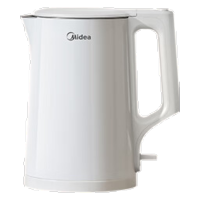 美的(Midea)电热水壶煮水壶家用小型电烧水壶 0涂层食品级304不锈钢双层防烫无缝内胆1.5升容量MK-HJ1566