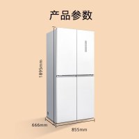 西门子家用大容量550升超薄嵌入式十字门四门冰箱 风冷无霜 抗菌净味 金属门板白色KC82E1620C