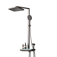 惠达 (HUIDA)- TF259 卫浴钢琴按健花洒套装家用淋浴套装淋雨增压大喷头淋雨卫生间洗澡 冷热数显款精铜4功能