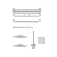 惠达(HUIDA)-HWG5505-W01PS 卫浴轻奢风太空铝浴室卫生间五金挂件收纳架免打孔
