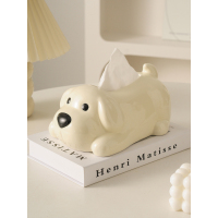 陶瓷纸巾盒可爱奶油风客厅抽纸盒家用茶几高级感纸抽盒子餐巾纸盒