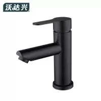 沃达兴 水龙头 黑色宽把手直嘴面盆龙头/个
