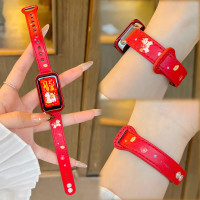 [马上有钱]适用于华为10手环表带band9智能8印花7运动6pro皮质腕带I十九八七代NFC荣耀109高级感3139a