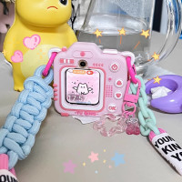 猫咪相机适用小天才儿童电话手表表带z11/z10/Z9/Z8硅胶保护套Z7S/Z6挂脖绳Z5/Q2A通用配件3139a