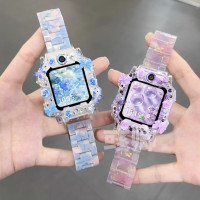 [山茶花系列]适用于小天才z11儿童手表表带z10/z8/z7/z6树脂防摔z9pro保护壳套替换配件3139a