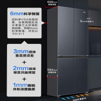 海尔冰箱BCD-501WGHTDB5X8U1 十字对开门冰箱501升零距离自由嵌入式594mm超薄黑金净化智能物联