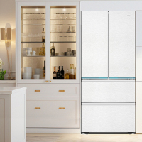 海尔冰箱485L法式双开四门零嵌入式594mm超薄家用风冷无霜电冰箱一级BCD-485WGHFD1BWLU1