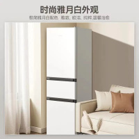 美菱210升三门三温白色租房家用客厅小型冰箱大容量中门软冷冻节能省电低音BCD-210L3CR2X