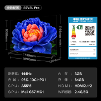 TCL 85V8L Pro 85英寸 144Hz QLED量子点 2.1声道音响 3GB+64GB大内存电视